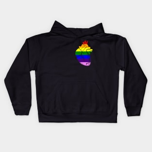 Anatomical heart design, rainbow Kids Hoodie